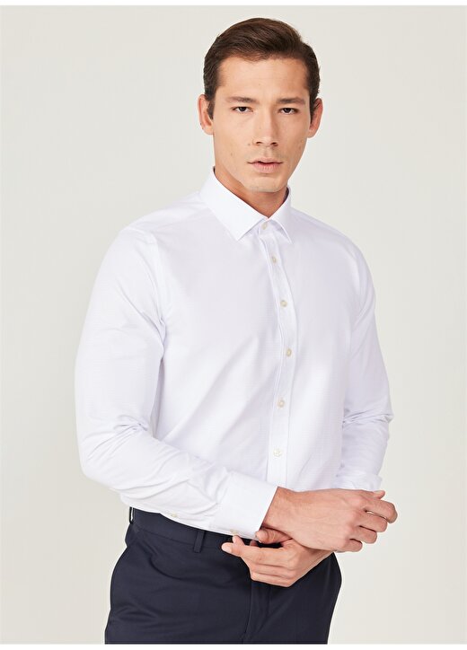 Altınyıldız Classics Slim Fit Klasik Yaka Beyaz Erkek Gömlek 4A2024100012 4