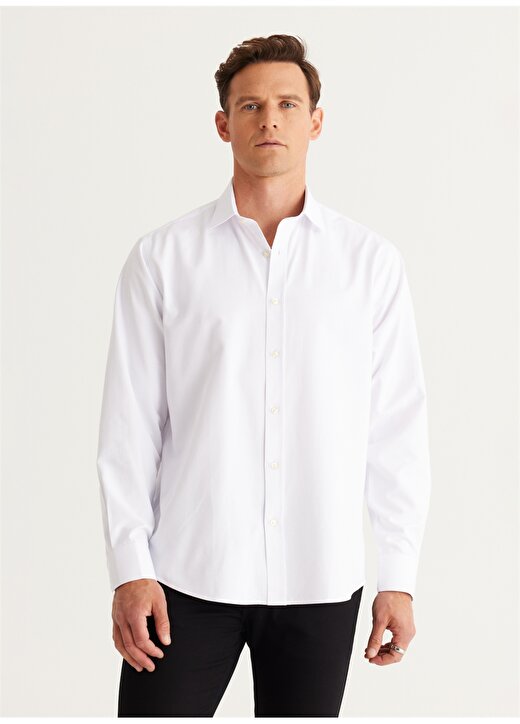 Altınyıldız Classics Comfort Fit Klasik Yaka Beyaz Erkek Gömlek 4A2024100002 1