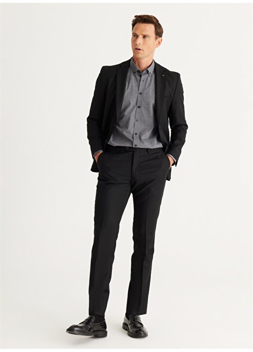 Altınyıldız Classics Normal Bel Extra Slim Siyah Erkek Takım Elbise 4A3024100016 2