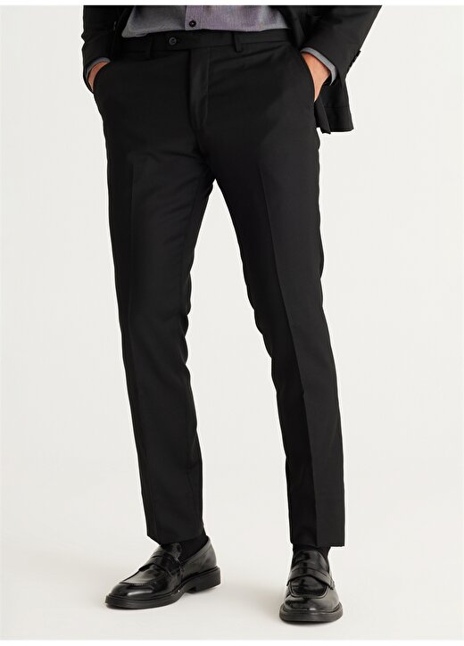 Altınyıldız Classics Normal Bel Extra Slim Siyah Erkek Takım Elbise 4A3024100016 4