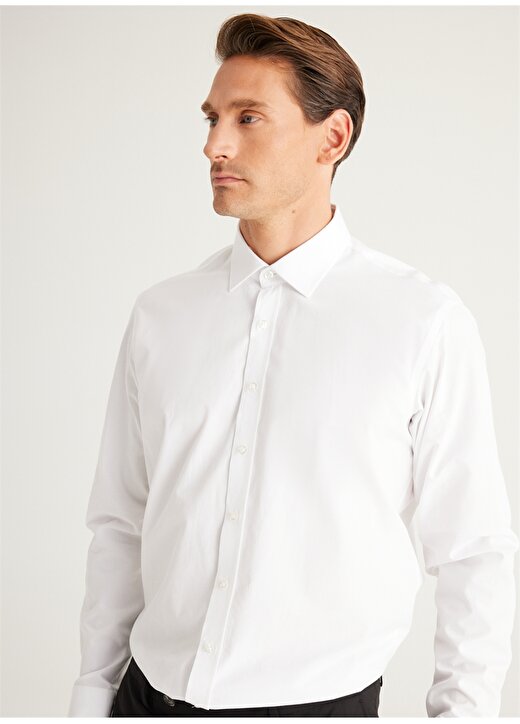 Altınyıldız Classics Comfort Fit Klasik Yaka Beyaz Erkek Gömlek 4C2024100021 2