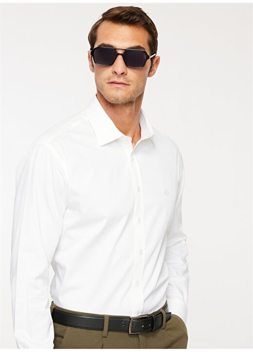 Beymen Business Comfort Fit Klasik Yaka Beyaz Erkek Gömlek 4B2000000013 2