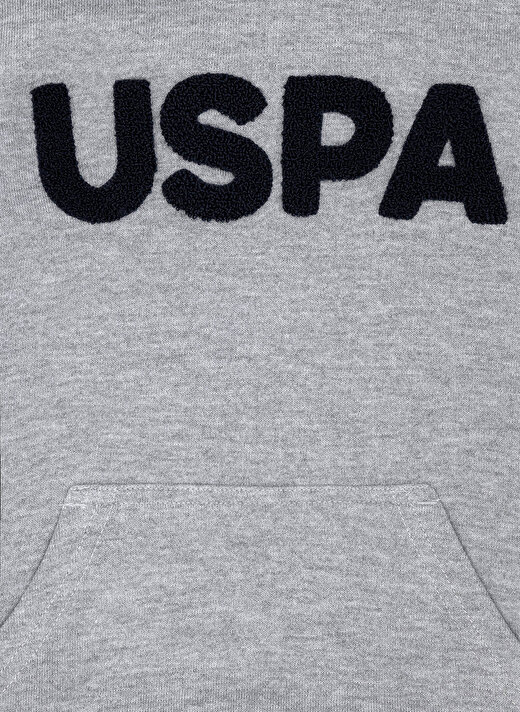 U.S. Polo Assn. Gri Melanj Erkek Çocuk Kapüşonlu Uzun Kollu Sweatshirt JAXELSK023    3