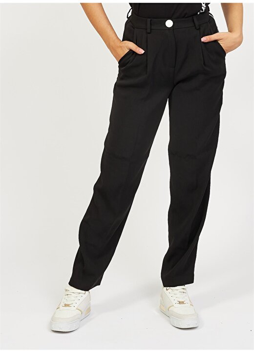 Armani Exchange Yüksek Bel Normal Siyah Kadın Pantolon 6RYP05 2