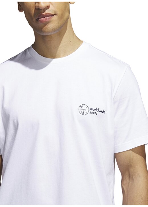 Adidas Beyaz Erkek Yuvarlak Yaka Baskılı T-Shirt IM4623 WWH HBR TEE WHI 4