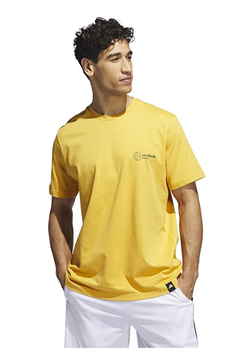 Adidas Sarı Erkek Yuvarlak Yaka Baskılı T-Shirt IM4622 WWH HBR TEE PRE 1