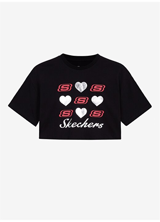 Skechers Siyah Kız Çocuk Yuvarlak Yaka Kısa Kollu T-Shirt SK232004-001 3