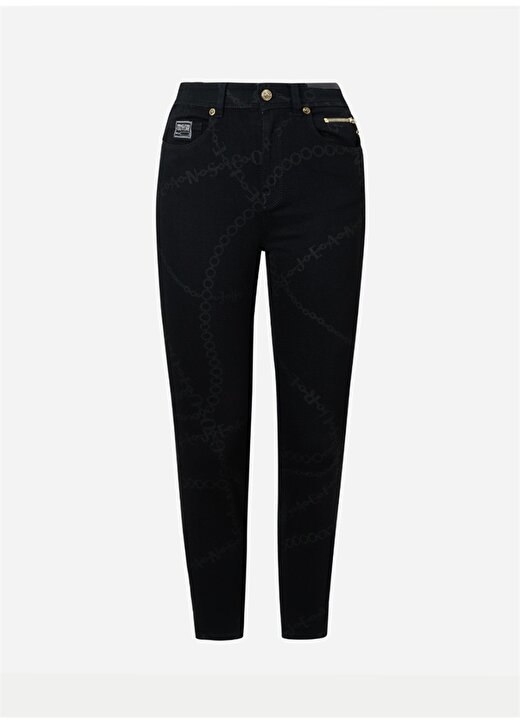 Versace Jeans Couture Yüksek Bel Dar Paça Normal Siyah Kadın Denim Pantolon 75HAB5X0 1