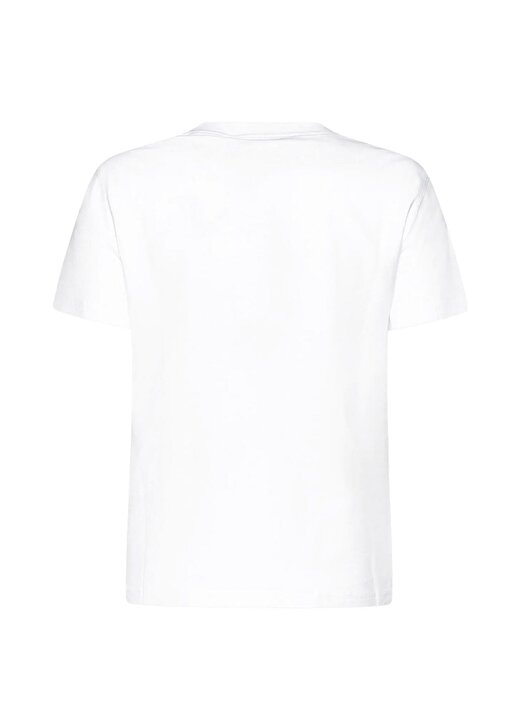 Versace Jeans Couture Bisiklet Yaka Baskılı Beyaz Kadın T-Shirt 75HAHT16 2