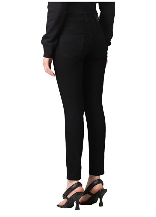 Versace Jeans Couture Yüksek Bel Dar Paça Normal Siyah Kadın Denim Pantolon 75HAB5J0 2