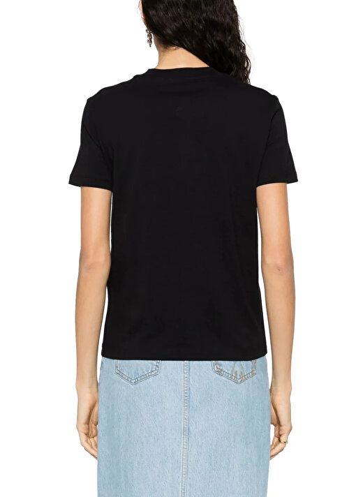 Versace Jeans Couture Bisiklet Yaka Baskılı Siyah Kadın T-Shirt 75HAHG06 2