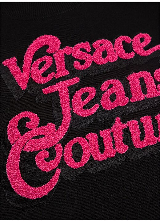 Versace Jeans Couture Bisiklet Yaka Normal Baskılı Siyah Kazak Kadın 75HAIG02 2