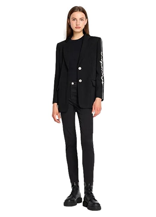 Versace Jeans Couture Yüksek Bel Normal Siyah Kadın Pantolon 75HAA112 1