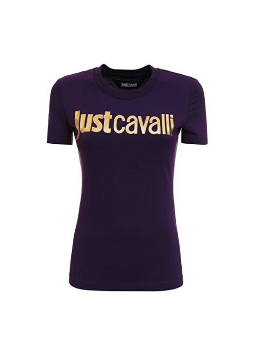 Just Cavalli Bisiklet Yaka Baskılı Siyah Kadın T-Shirt 75PAHT00 1