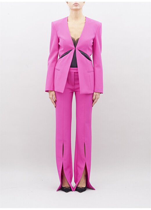 Versace Jeans Couture Dar Fuşya Kadın Ceket 75HAQ701 1