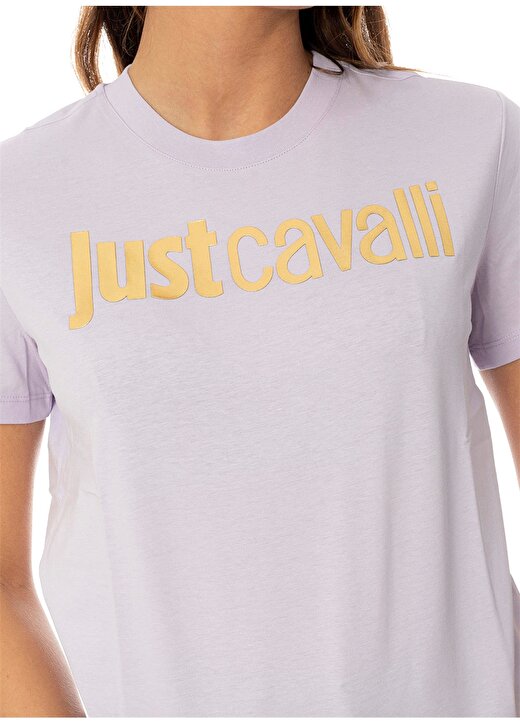 Just Cavalli Bisiklet Yaka Baskılı Beyaz Kadın T-Shirt 75PAHT00 3