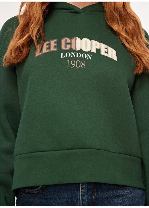 Lee Cooper Kapüşon Yaka Zümrüt Yeşili Kadın Sweatshırt 241 LCF 241008 ZAYE ZUMRUT YESILI 4