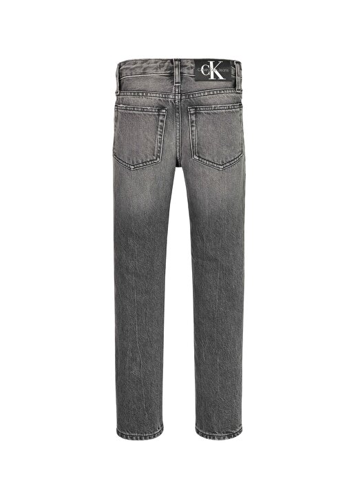 Calvin Klein Gri Erkek Çocuk Uzun Düz Denim Pantolon IB0IB017771BY 2