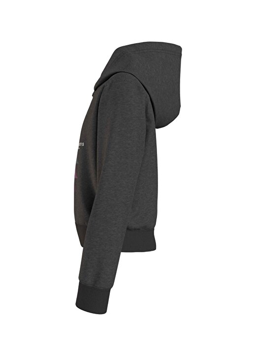 Calvin Klein Siyah Kız Çocuk Kapüşonlu Uzun Kollu Baskılı Sweatshirt IG0IG02211BEH 3