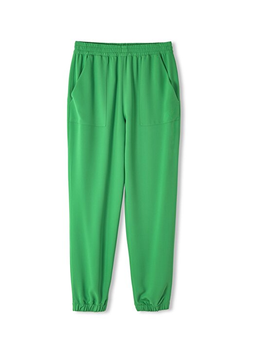 Twist Lastikli Bel Normal Yeşil Kadın Pantolon TW6230003140070 2