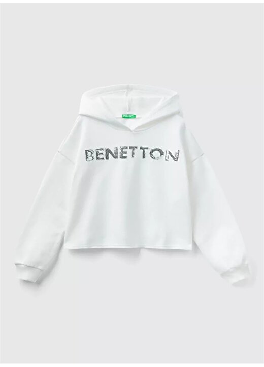 Benetton Kız Çocuk Krem Sweatshırt 39M2C202U 1