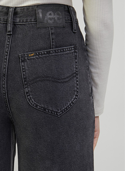 Lee L34PWBD59-Antrasit Antrasit Kadın Yüksek Bel Standart Denim Pantolon 4