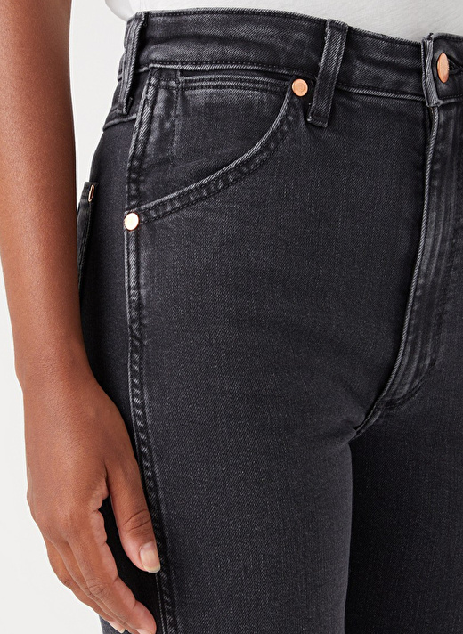 Wrangler Siyah Kadın Yüksek Bel  Denim Pantolon W2HCMR471 3