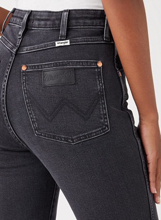 Wrangler Siyah Kadın Yüksek Bel  Denim Pantolon W2HCMR471 4