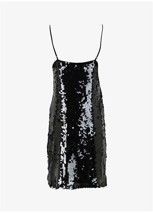 JJXX Klasik Yaka Payetli Siyah Standart Kadın Elbise JXAVA SEQUIN STRAP SHORT DRESS WVN 2