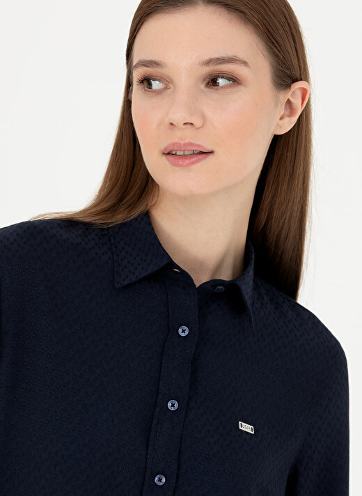 U.S. Polo Assn. Regular Fit Gömlek Yaka Lacivert Kadın Gömlek CINCA 2