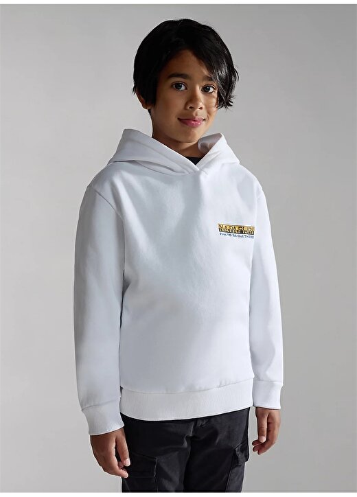 Napapijri Beyaz Erkek Çocuk Yuvarlak Yaka Uzun Kollu Sweatshirt NP0A4HGB0021 K B-FUJI H 1