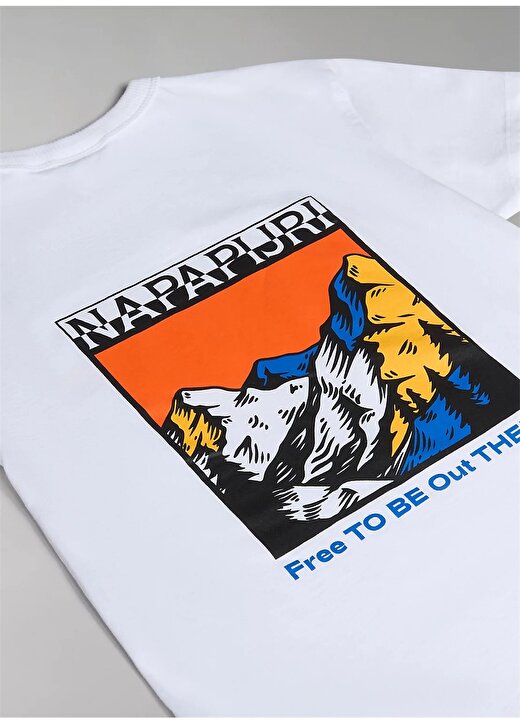 Napapijri Beyaz Erkek Çocuk Yuvarlak Yaka Kısa Kollu T-Shirt NP0A4HGN0021 K S-FUJI 3