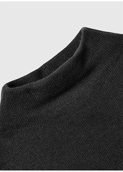 Benetton Dik Yaka Siyah Uzun Kadın Elbise 1235DV015 3
