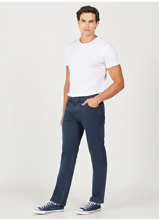 Wrangler Normal Bel Regular Fit Lacivert Erkek Chino Pantolon W121053XAE Texas Non Denim Pantolon 2