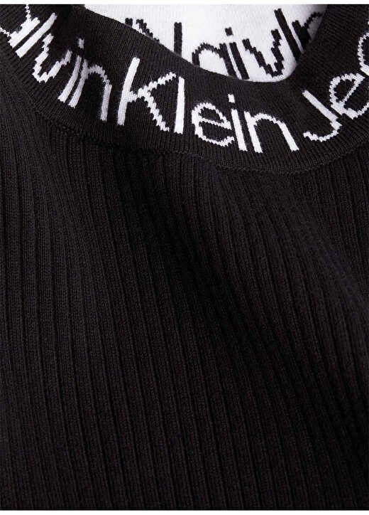 Calvin Klein Jeans Yarım Balıkçı Yaka Düz Siyah Diz Üstü Kadın Elbise J20J222719BEH 4