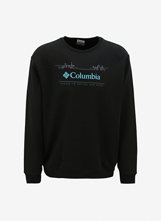 Columbia Siyah Erkek O Yaka Baskılı Sweatshirt CS0329010_CS0329 1
