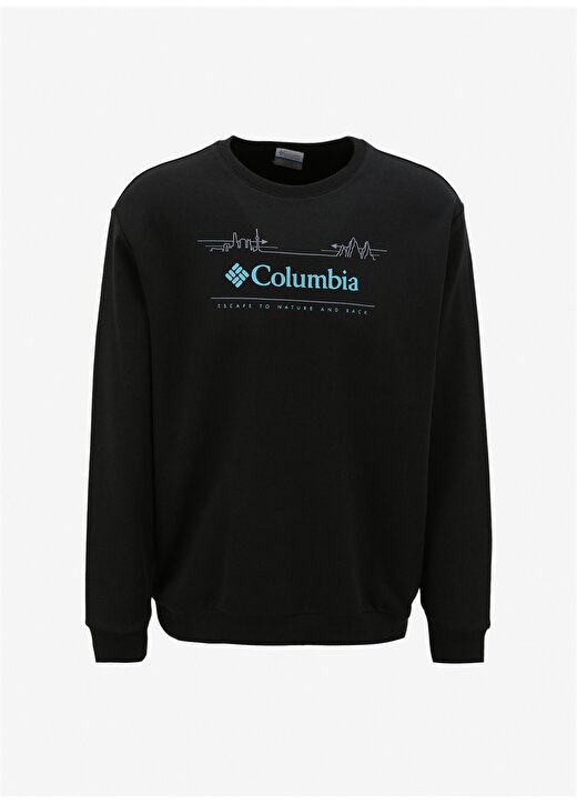Columbia Siyah Erkek O Yaka Baskılı Sweatshirt CS0329010_CS0329 1