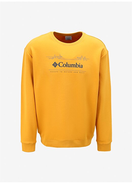 Columbia Koyu Sarı Erkek O Yaka Baskılı Sweatshirt CS0329756_CS0329 1