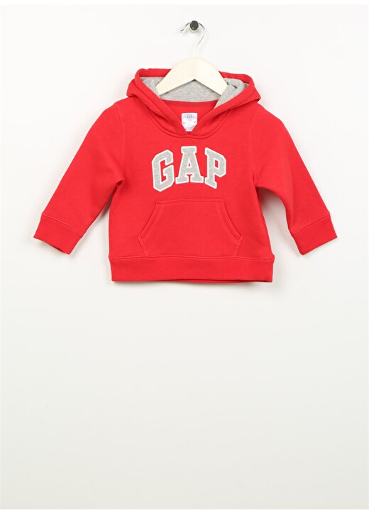 Gap Kapüşon Yaka Baskılı Kırmızı Bebek Eşofman Üstü 113991-A001 1