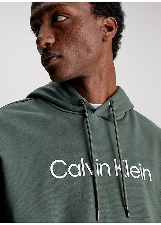 Calvin Klein Kapüşon Yaka Yeşil Erkek Sweatshırt K10K111345LLP 3