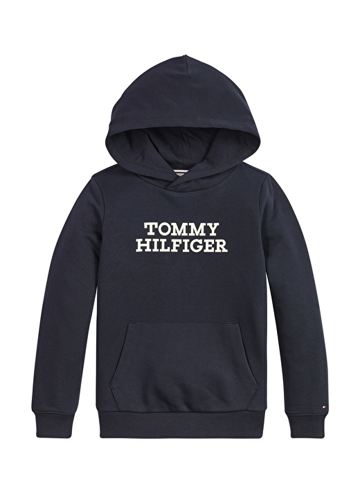Tommy Hilfiger Lacivert Erkek Çocuk Kapüşonlu Uzun Kollu Baskılı Sweatshirt KB0KB08500DW5    1