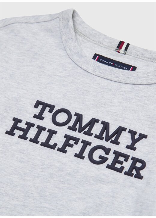 Tommy Hilfiger Gri Erkek Çocuk Bisiklet Yaka Uzun Kollu Baskılı T-Shirt KB0KB08554P1N 3
