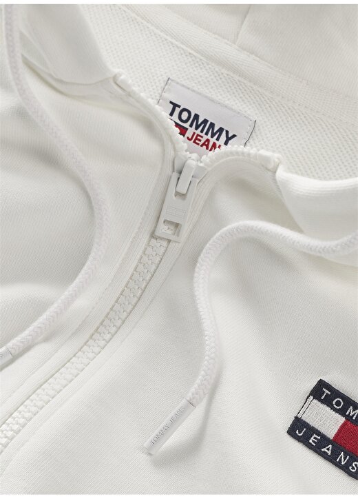 Tommy Jeans Kapüşon Yaka Beyaz Kadın Sweatshırt DW0DW15748YBR 3