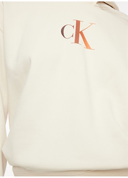 Calvin Klein Jeans Kapüşon Yaka Beyaz Kadın Sweatshırt J20J222346YBI 4