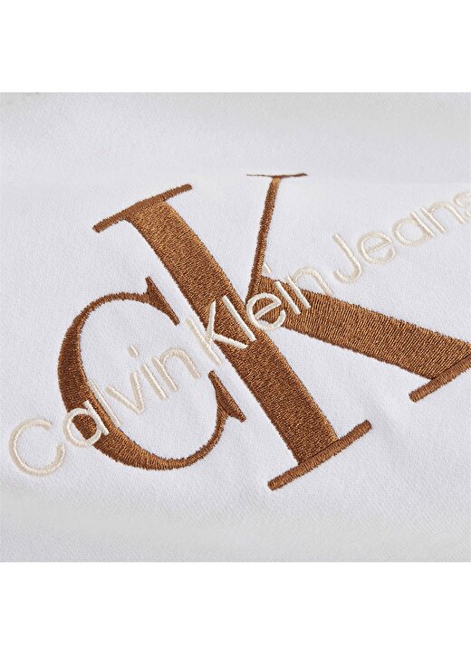 Calvin Klein Jeans Kapüşon Yaka Beyaz Kadın Sweatshırt J20J221953YAF 3