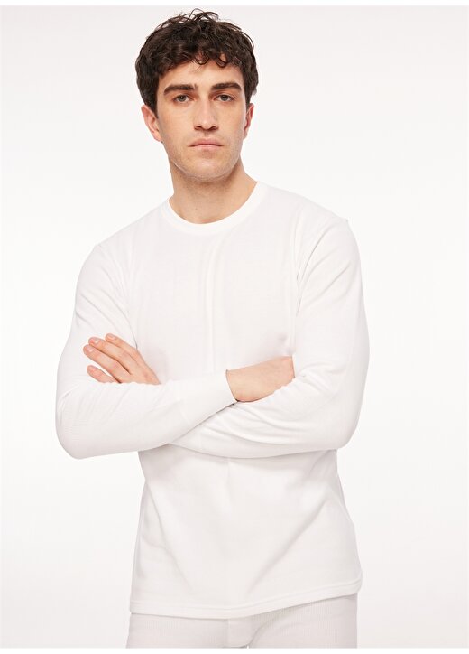 Marks & Spencer Beyaz Erkek Uzun Kollu Medium Warmth Termal Atlet 8813N 2