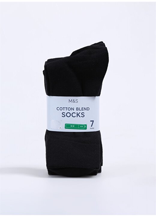 Marks & Spencer Siyah Erkek 7'Li Regular Fit Çorap Seti 820 1