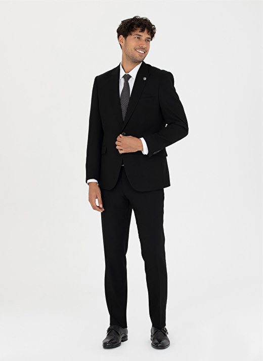 Pierre Cardin Normal Bel Slim Fit Siyah Erkek Takım Elbise E19355/ST 1