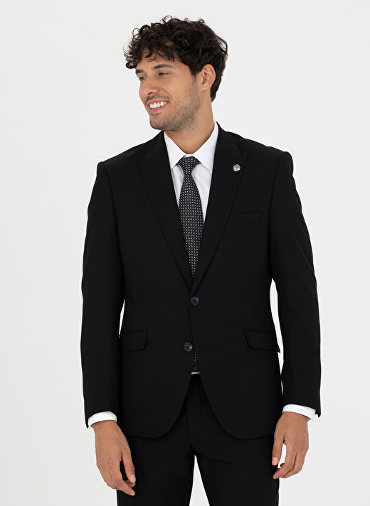 Pierre Cardin Normal Bel Slim Fit Siyah Erkek Takım Elbise E19355/ST 4