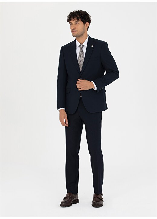 Pierre Cardin Normal Bel Slim Fit Lacivert Erkek Takım Elbise E19355/ST 3